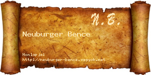 Neuburger Bence névjegykártya